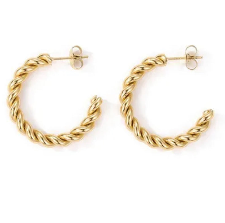 Gold Twist Hoops