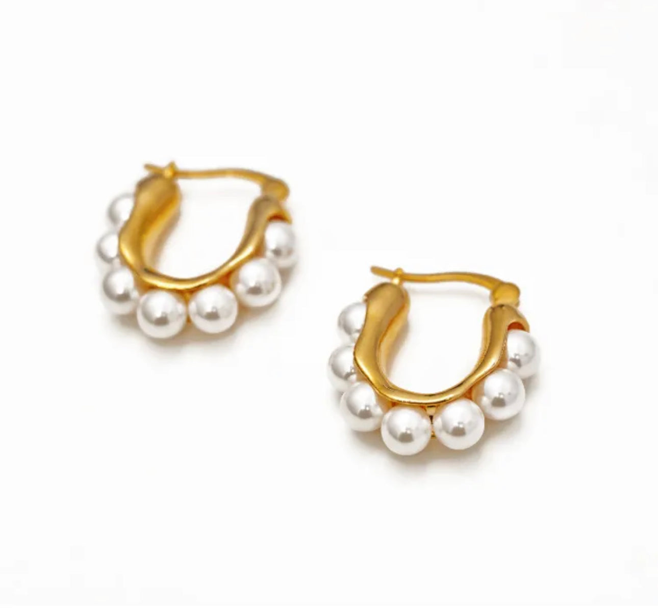 Vintage Pearls Hoops